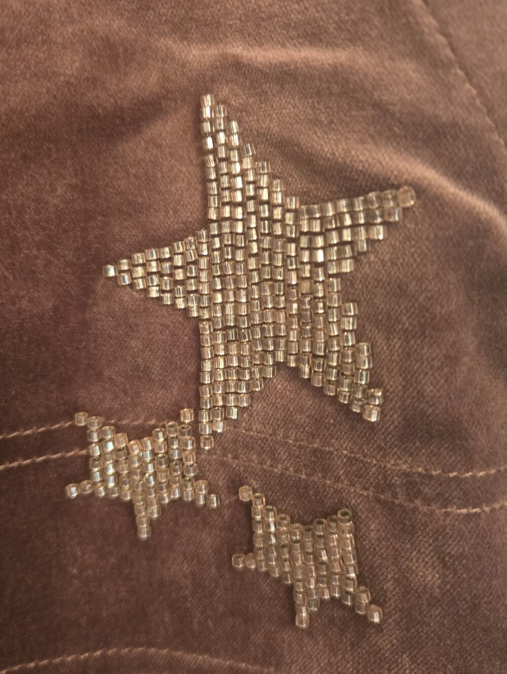 Pilcro The Wanderer Brown Velvet Beaded Stars Pants NWT Size 27 - Picture 3 of 12